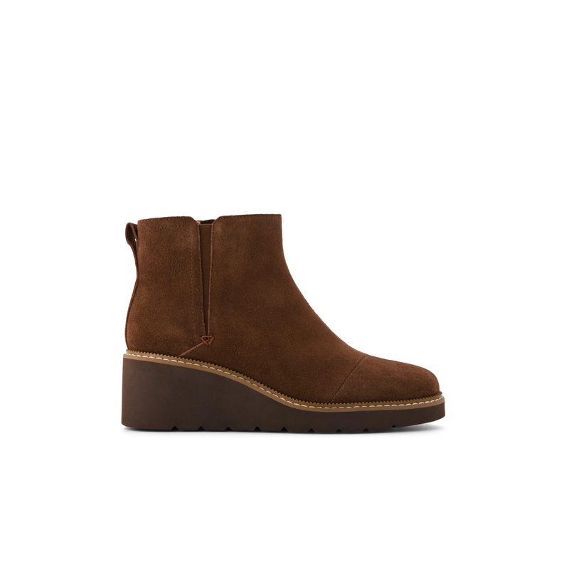TOMS • Mina Wedge Boot - Hot Chocolate Suede