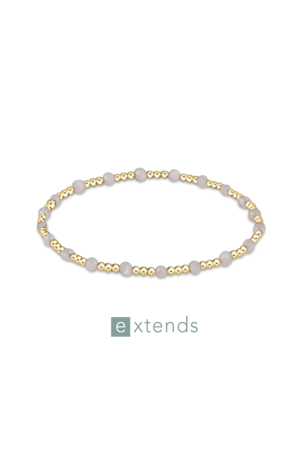 enewton • Extends Gemstone Gold Sincerity Pattern 3mm Bead Bracelet - Moonstone