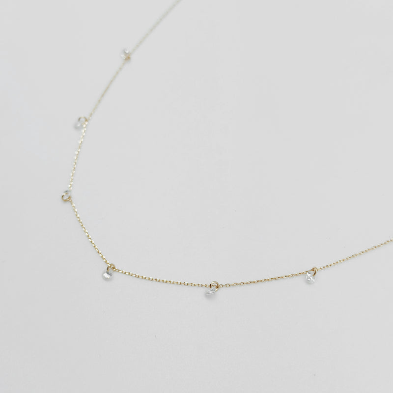Station Cubic Zirconia Delicate Necklace - 21172 G 7