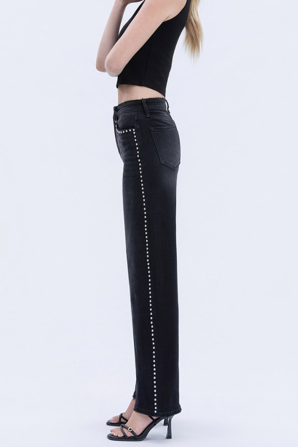 Vervet • Olivia High Rise Long Wide - Black