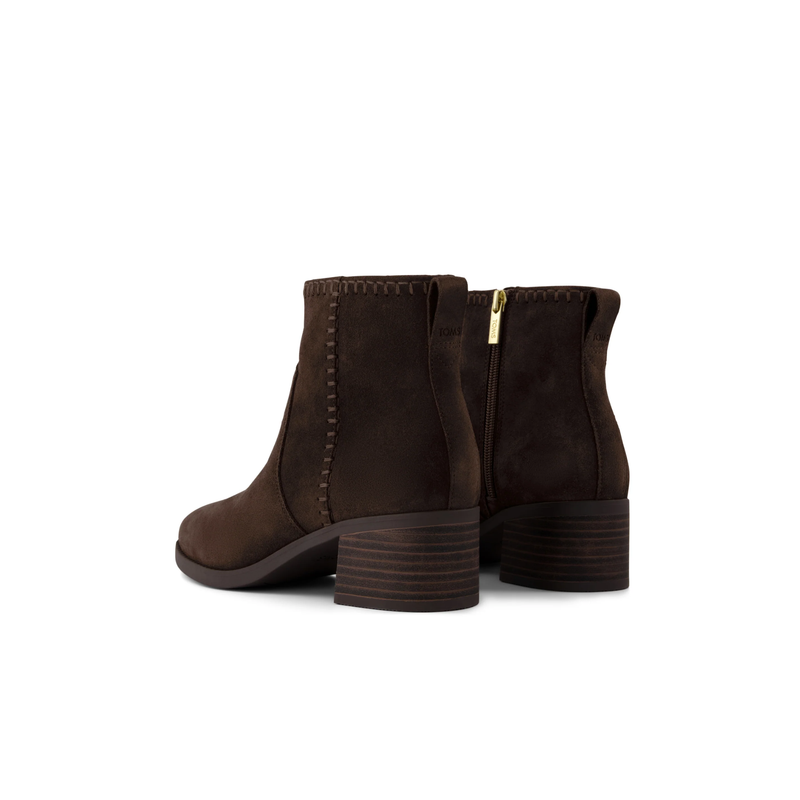 TOMS • Delilah Heeled Boot - Chocolate Brown Suede