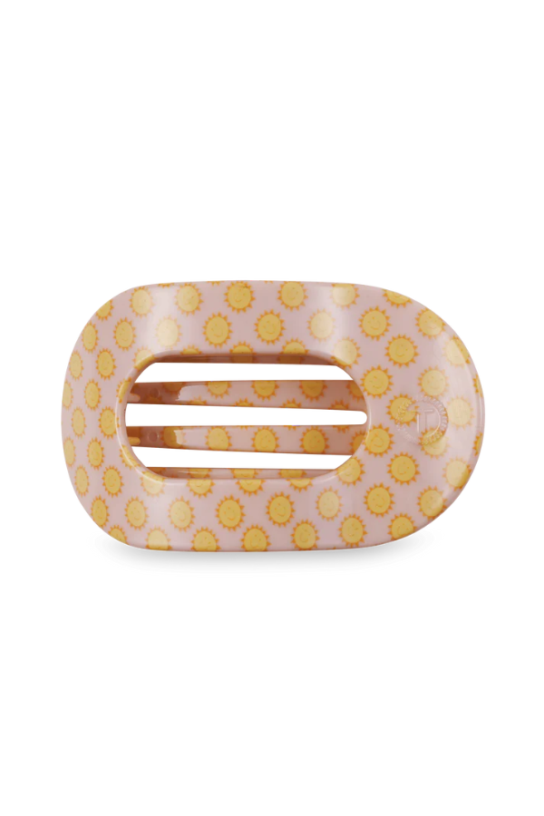 Teleties • Large Round Flat Hair Clip - Sunny Days Ahead