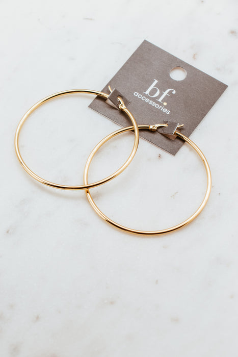 18K 60mm Gold Hoop Earrings