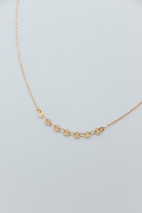 EC Paillette Station & Sequin Chain Necklace Gold