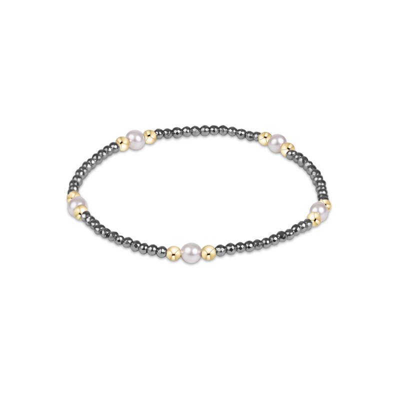 enewton • Purpose Pearl 4mm Silver Faceted Hematite Bracelet