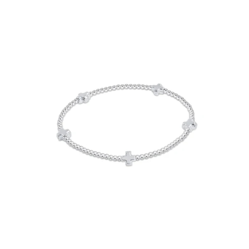 enewton Signature Cross Small Sterling Pattern 2mm Bead Bracelet