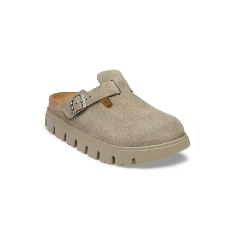 Birkenstock® • Papillio Boston Chunky Clog - Suede Taupe (Narrow)