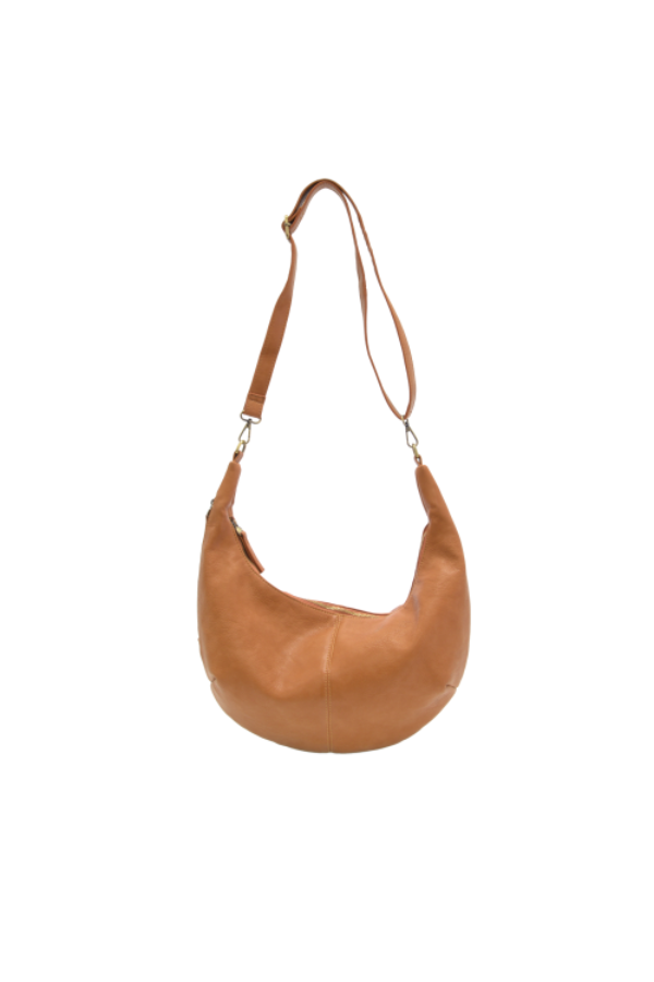 Rhea Slouchy Crescent Shoulder/Crossbody Bag - Golden Brown