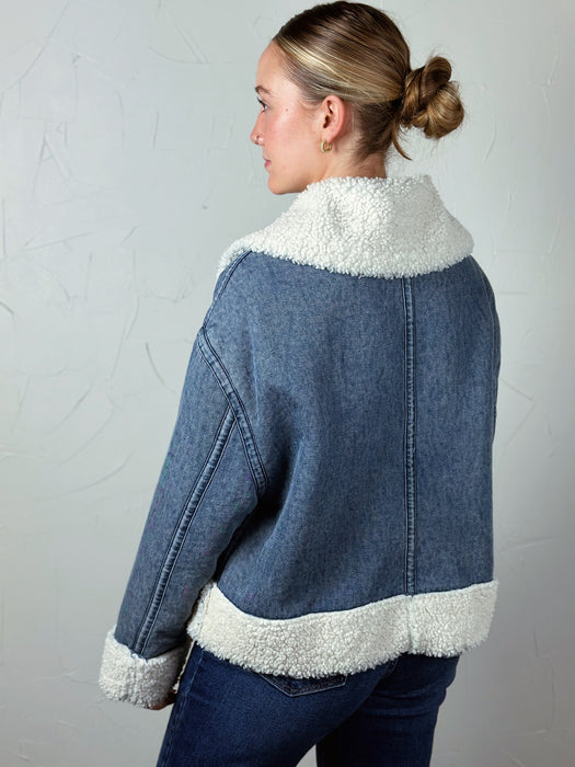 Sherpa Contrasted Denim Jacket