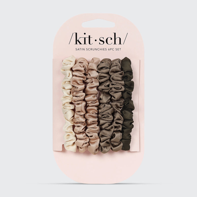 Petite Satin Sleep Scrunchies 6pc - Eucalyptus