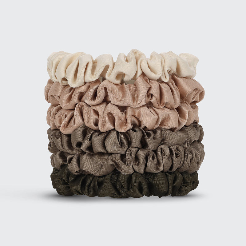 Petite Satin Sleep Scrunchies 6pc - Eucalyptus