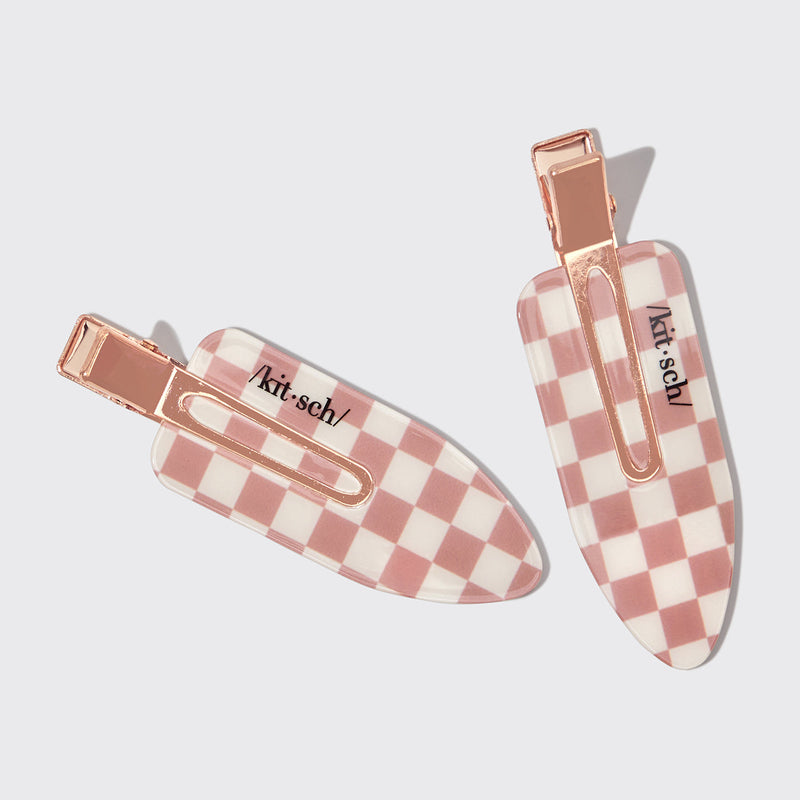 Creaseless X-Large Clips 2 Piece - Terracotta/Checkered