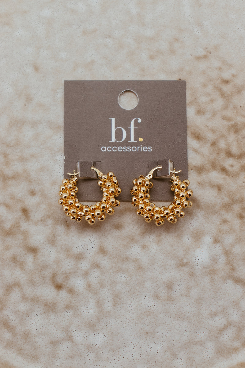 Gold 18K Plated Beaded Bubbles Earring - 23691