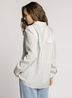 Clover Shirt - Ivory/Blue