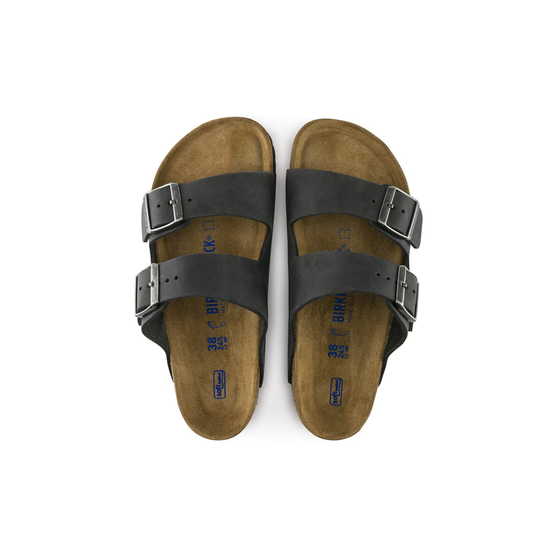 Birkenstock® • Arizona Soft Footbed Oiled Leather - Black (Narrow)