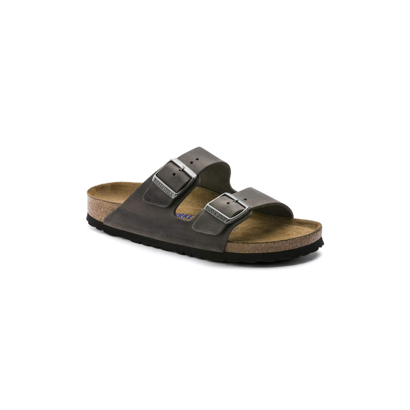 Birkenstock® • Arizona Soft Footbed Oiled Leather - Iron (Narrow)