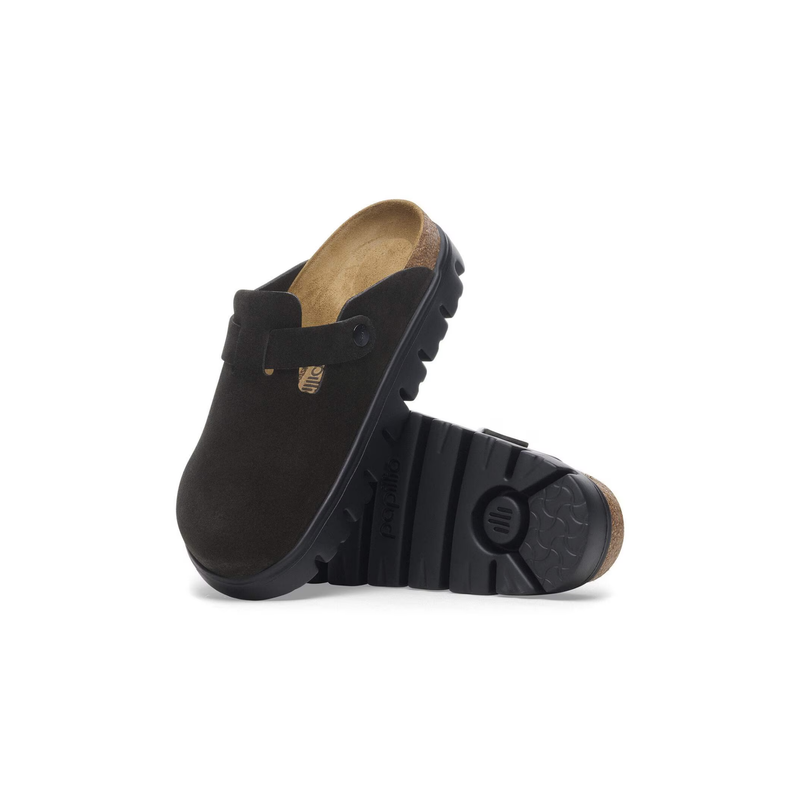 Birkenstock® • Boston Papillio Chunky - Black Suede Leather (Narrow)