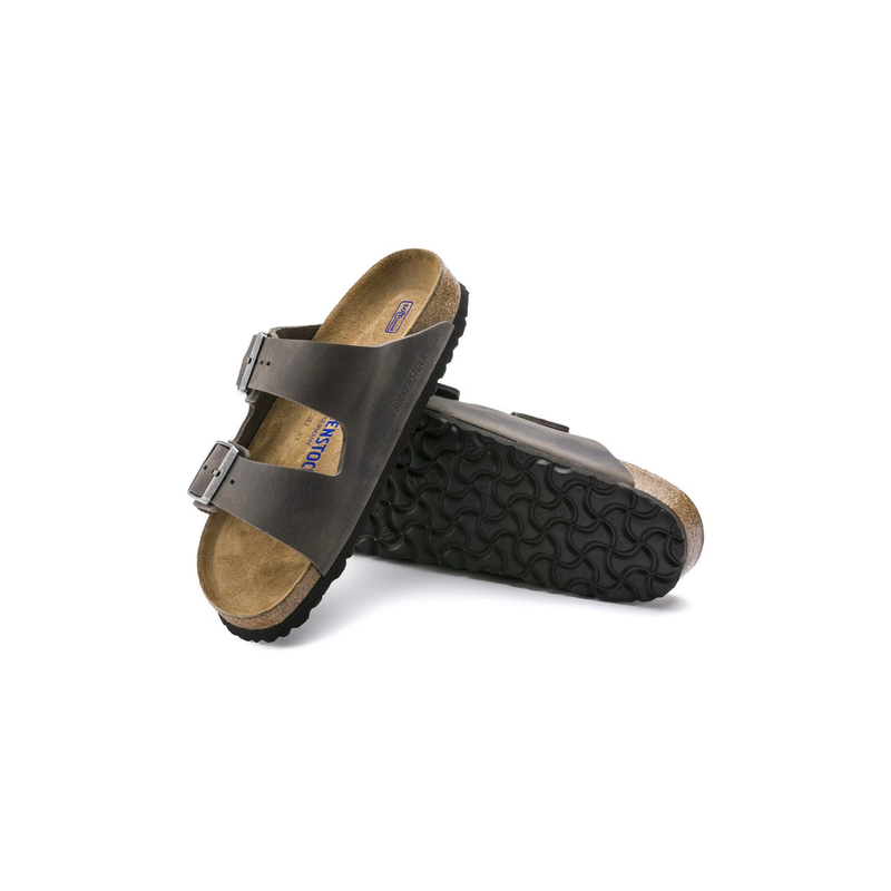 Birkenstock® • Arizona Soft Footbed Oiled Leather - Iron (Narrow)