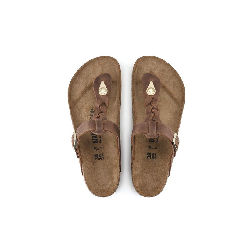 Birkenstock® • Gizeh Braided Oiled Leather - Cognac