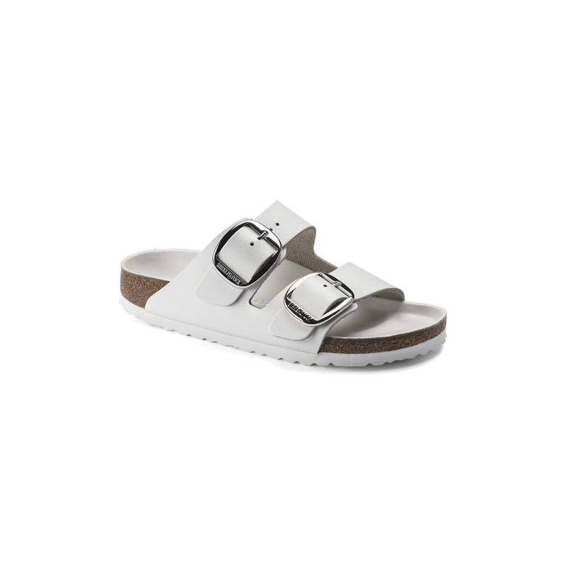 Birkenstock® • Arizona Big Buckle Silver Oiled Leather - White (Regular)
