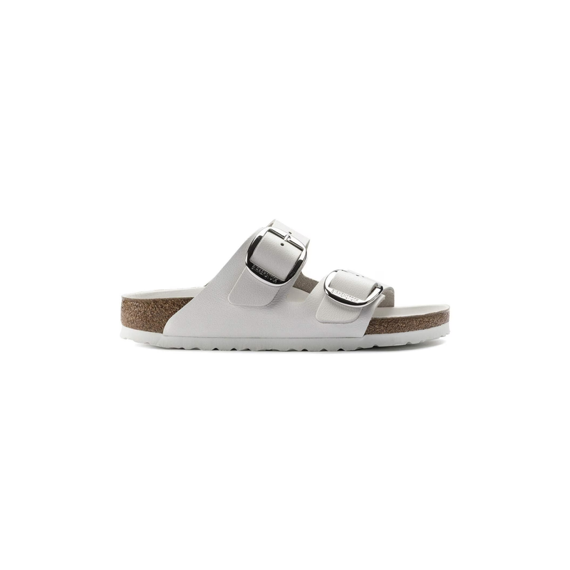 Birkenstock® • Arizona Big Buckle Silver Oiled Leather - White (Regular)