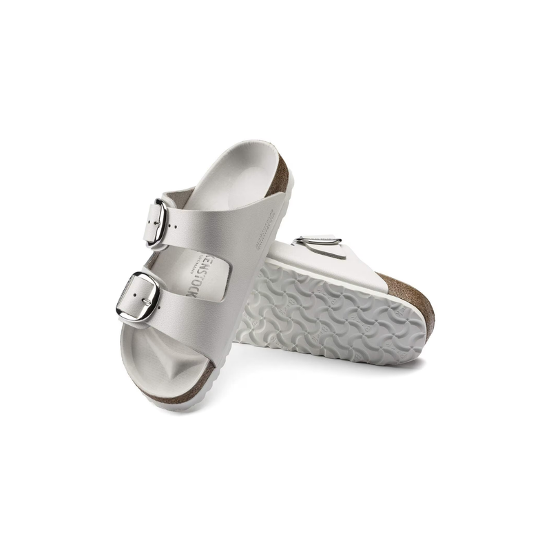 Birkenstock® • Arizona Big Buckle Silver Oiled Leather - White (Regular)