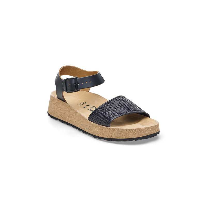 Birkenstock® • Glenda Black Raffia - Black (Narrow)