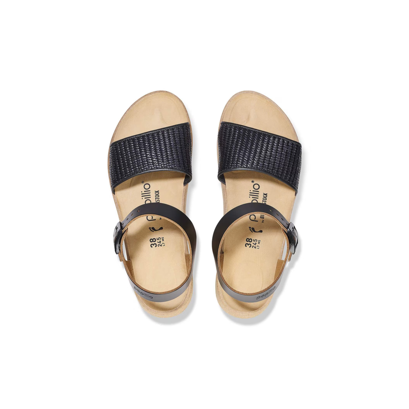 Birkenstock® • Glenda Black Raffia - Black (Narrow)
