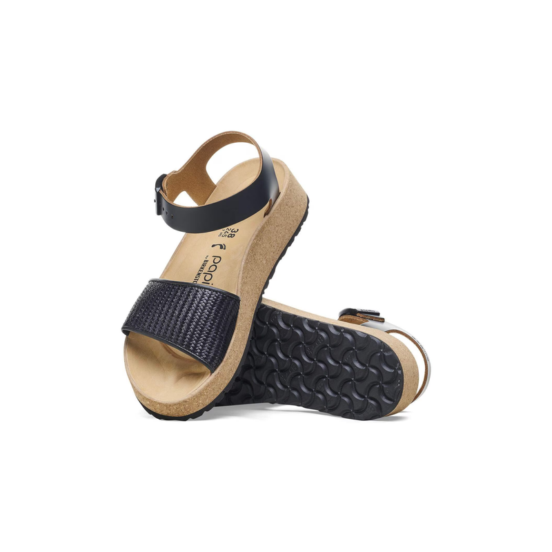 Birkenstock® • Glenda Black Raffia - Black (Narrow)