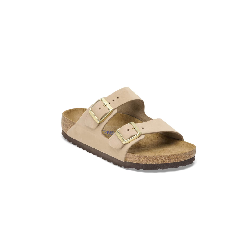 Birkenstock •  Arizona Soft Bed Nubuck Narrow Fit - Sandcastle