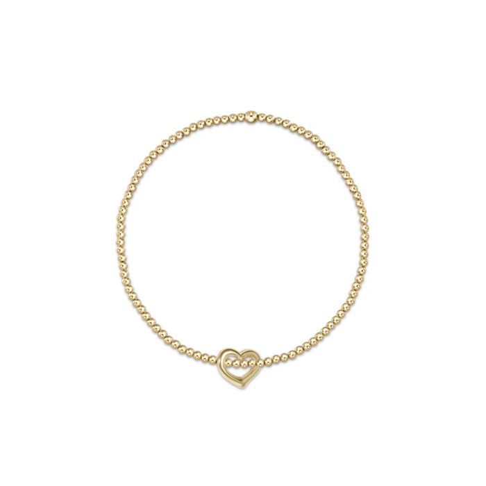 enewton - Classic Gold 2mm Bead Bracelet Love Gold Charm