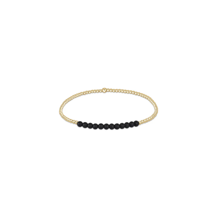 enewton • Bliss Gold 2mm Bead Matte Onyx Bracelet
