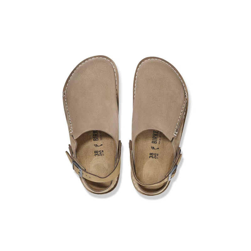 Birkenstock® • Lutry Premium Suede Leather - Gray Taupe (Narrow)