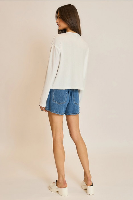 Pointelle Button Up Cardigan - Off White