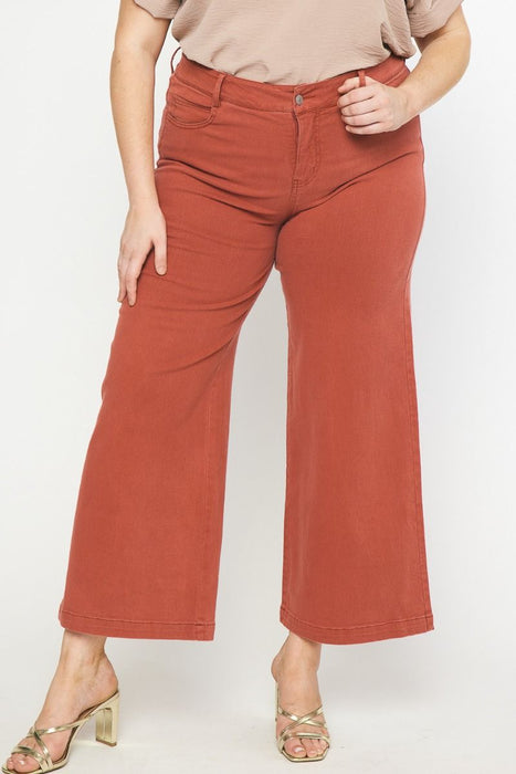 Wide Leg Jeans - Rust