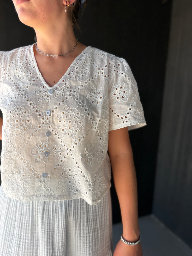 Broderie Anglaise Blouse - White