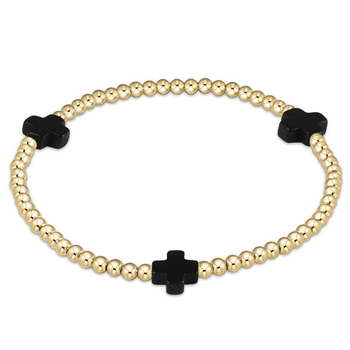 enewton Extends • Signature Cross Pattern 3mm Bead Bracelet - Onyx