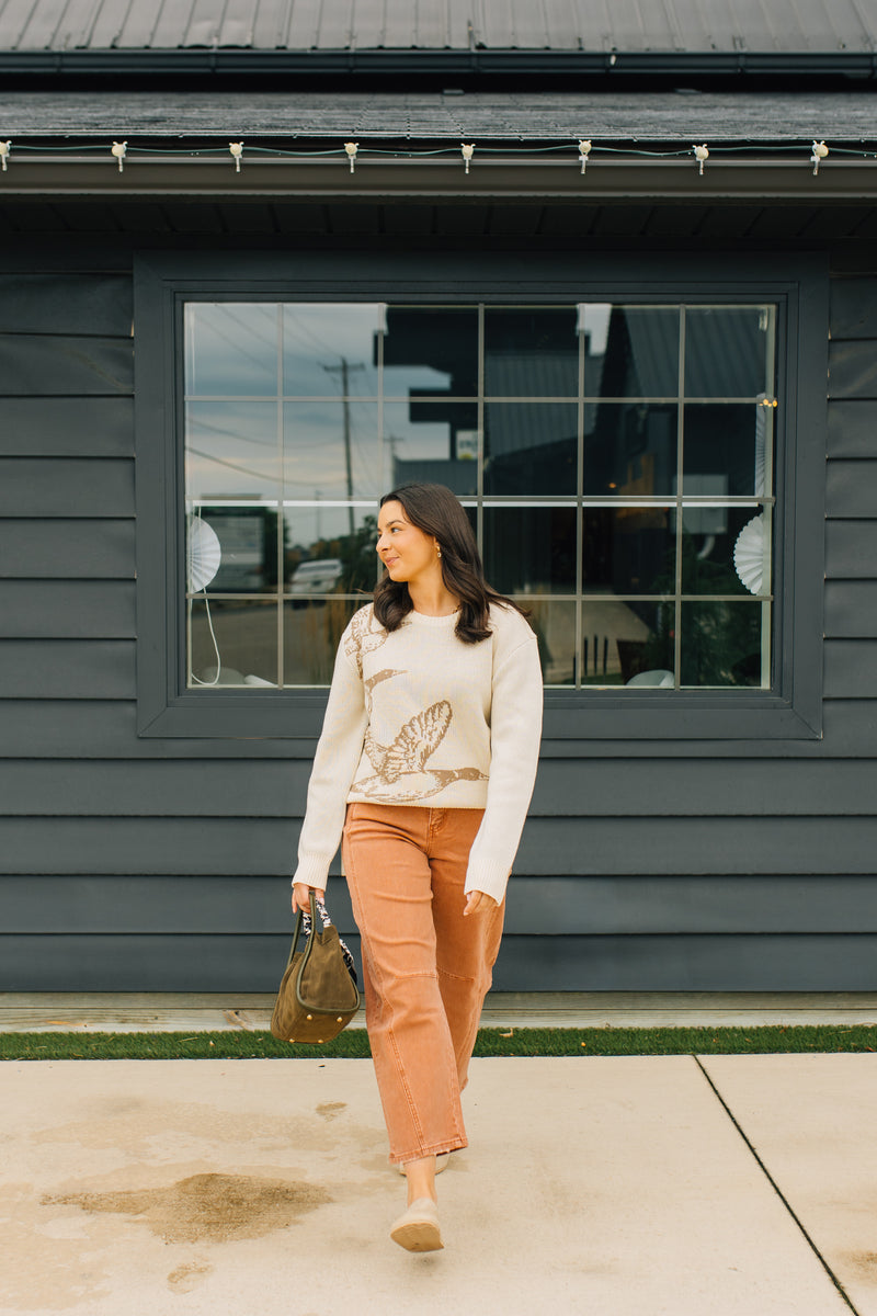 Flying Monkey • High Rise Barrel Fit Jeans - Copper