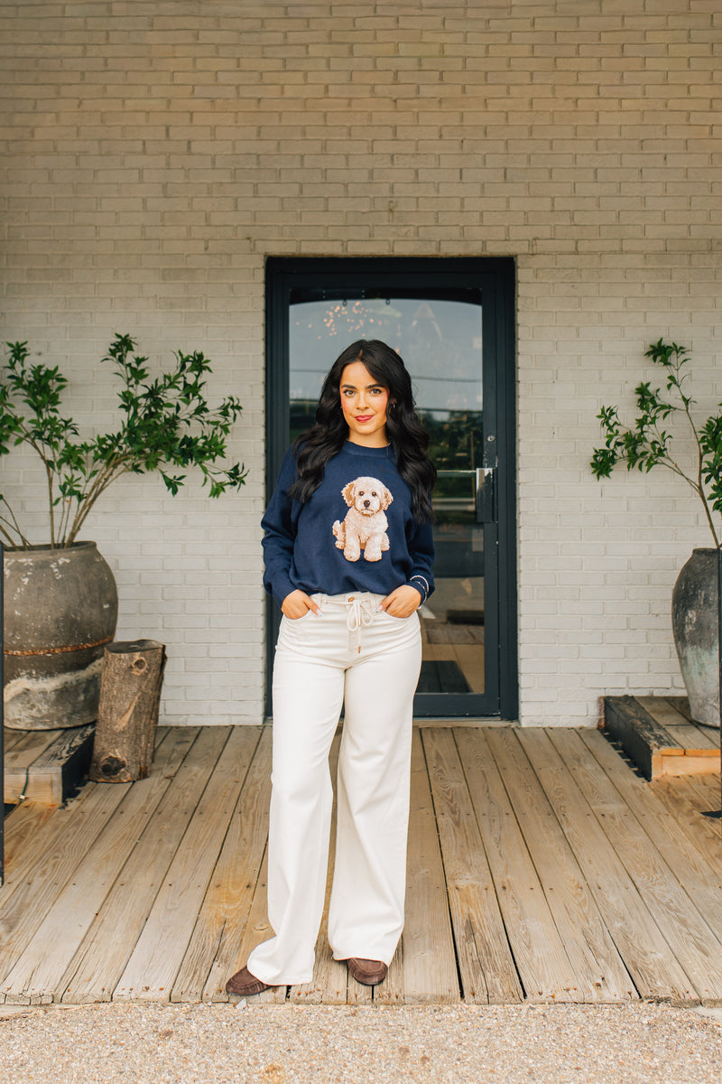 Goldendoodle Sweater - Navy