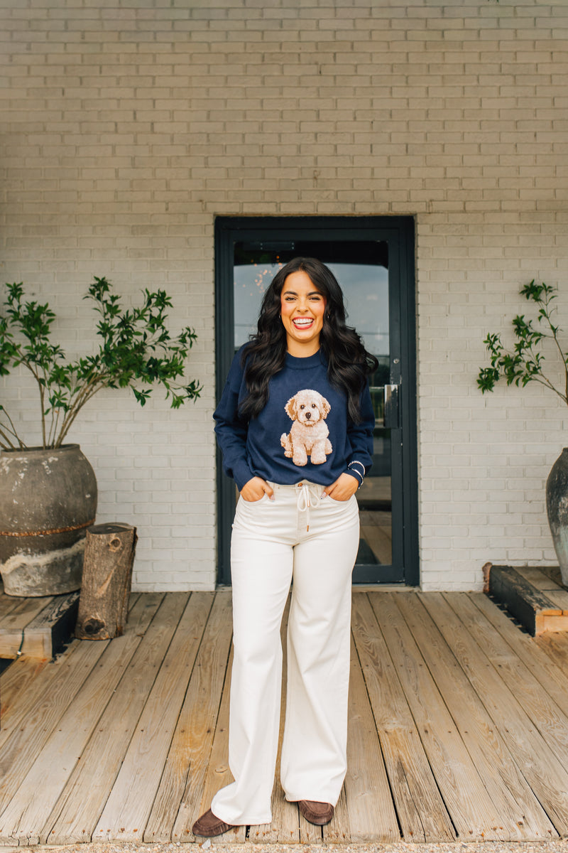 Goldendoodle Sweater - Navy