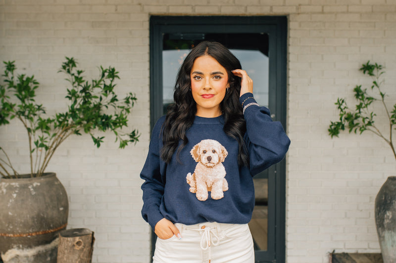 Goldendoodle Sweater - Navy