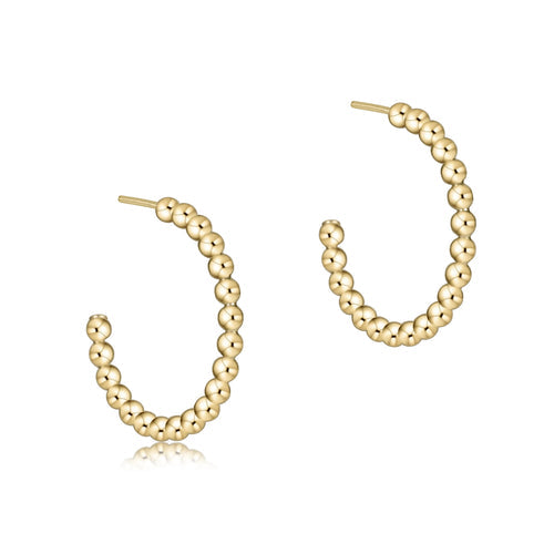 enewton • Beaded Classic 1" Post Hoop Gold