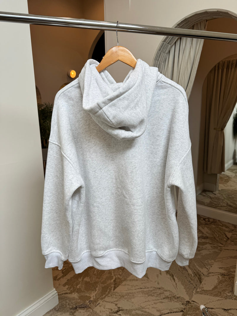 3 Star Embroidered Hoodie - Grey