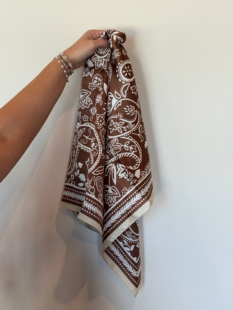 Lightweight Square Scarf - Brown