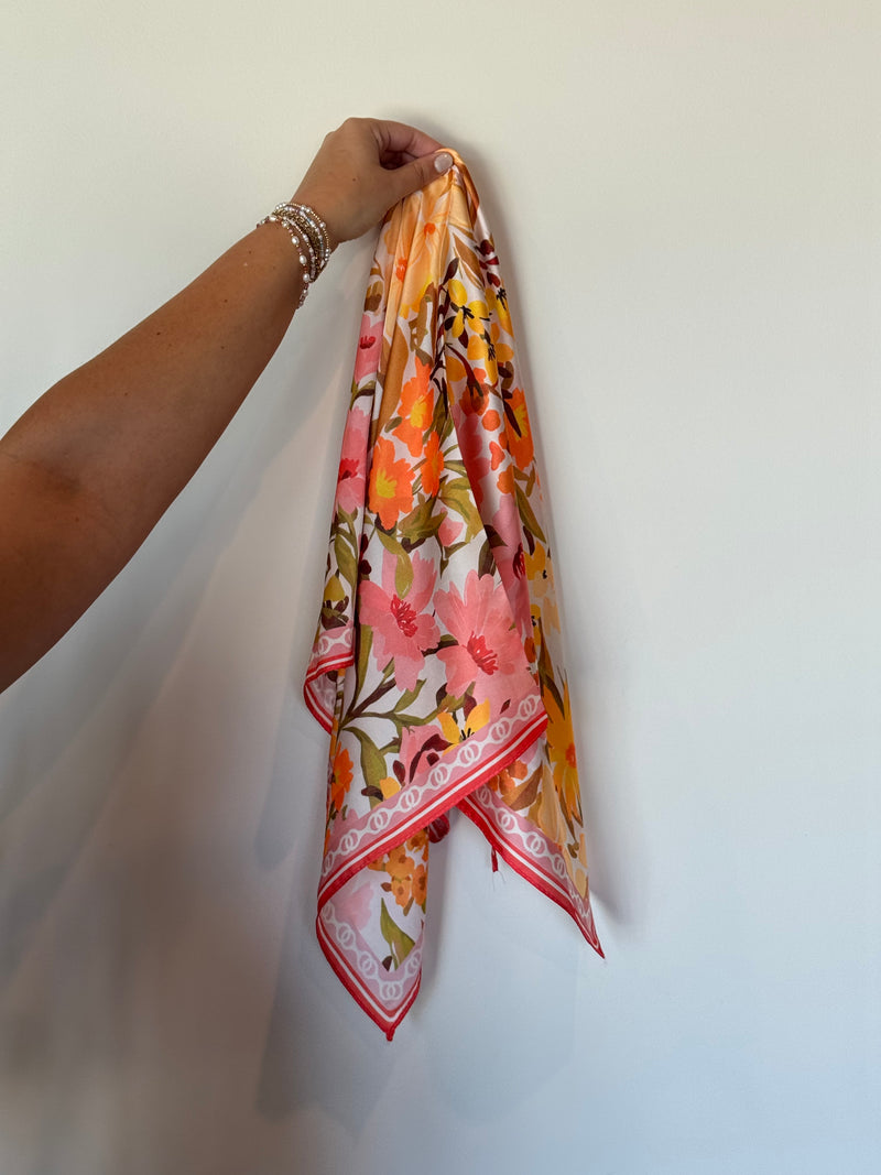 Lightweight Square Scarf - Peach