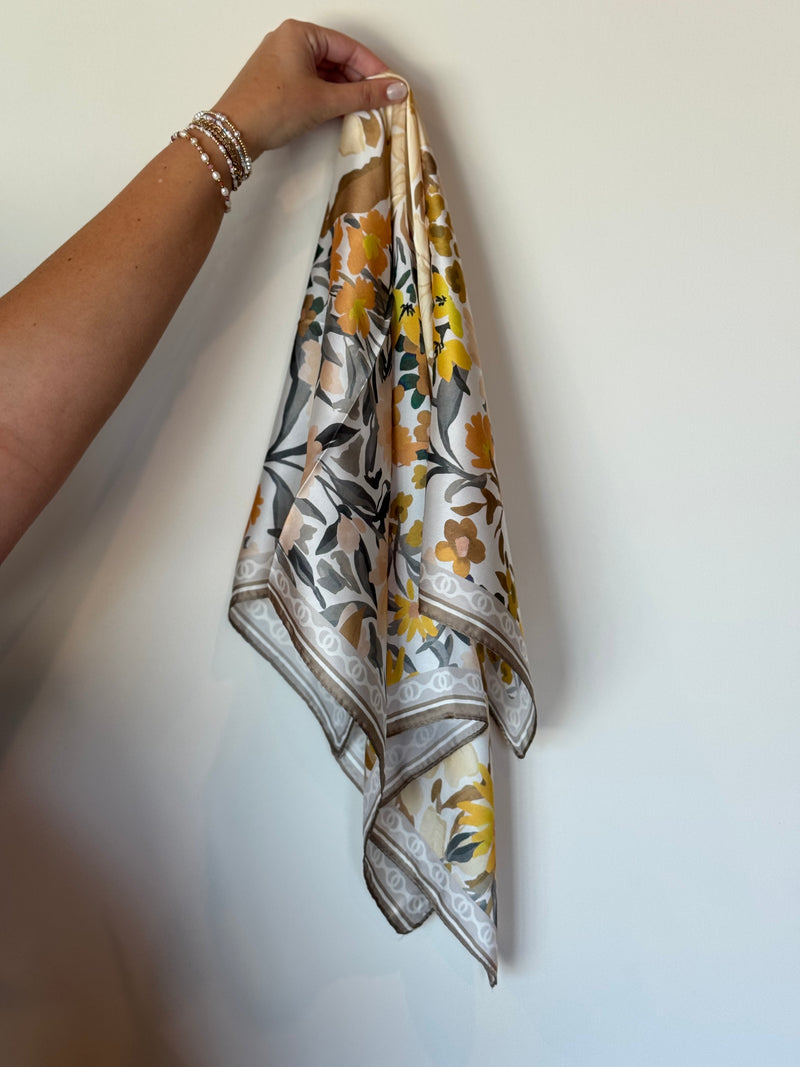 Lightweight Square Scarf - Beige