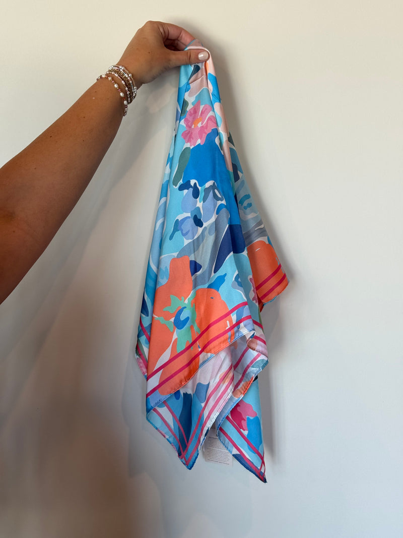 Lightweight Square Scarf - Blue