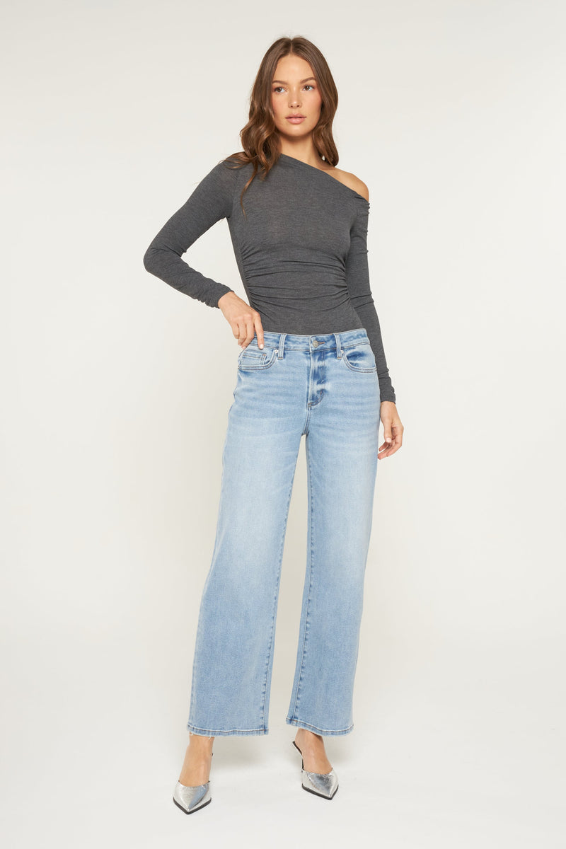 Mica • Mid Rise Loose Straight - Windows Blue