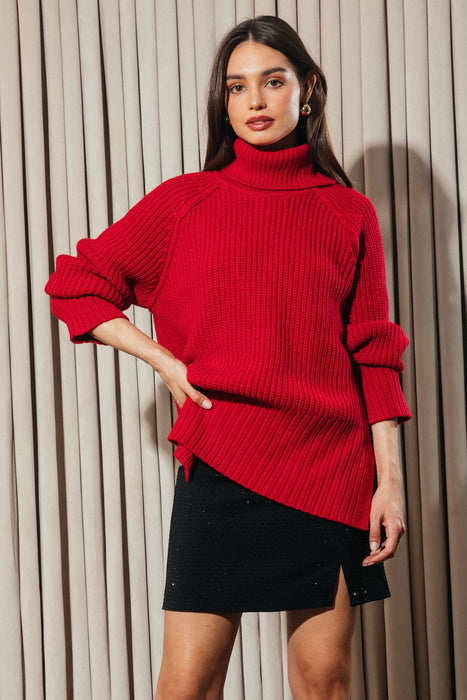 Turtleneck Sweater - Red