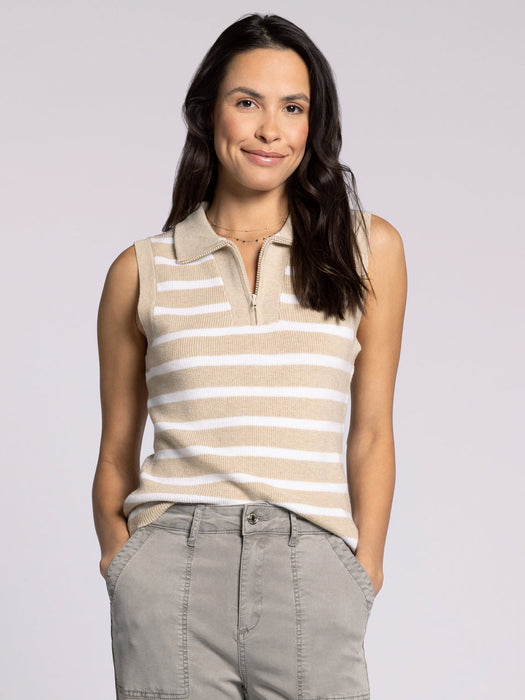Thread & Supply • Bella Vest - Khaki & White